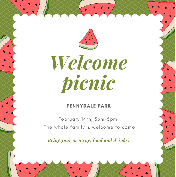 Come along to our welcome picnic